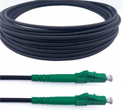 Immagine prodotto di Elfcam - Cavo in fibra ottica da 35 m con guaina in acciaio, connettori LC/APC su LC/APC, OS2 monomodale, simplex, LSZH, nero