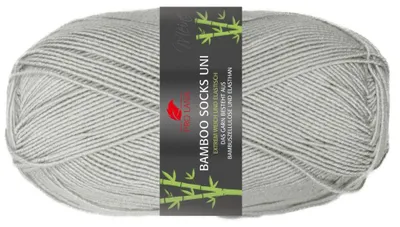 Produktbild von Pro Lana BAMBOO SOCKS UNI 100 g seidenweiche und vegane 4-fach Sockenwolle 400 m Farbe 91 - silber