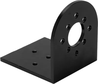 Productafbeelding van RC-motorbasis, L-vormige, borstelloze bevestigingsbeugel voor 4082 en 5055 motoren, met een afstand van 25 mm/30 mm tussen de gaten. Kleur: zwart