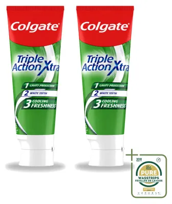Produktbild von 2 x Colgate Triple Action Xtra Fresh Zahnpasta 75 ml - Vorratspackung - 2 Stücke