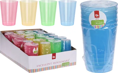 Immagine prodotto di set di 4 bicchieri da acqua 280ml in plastica