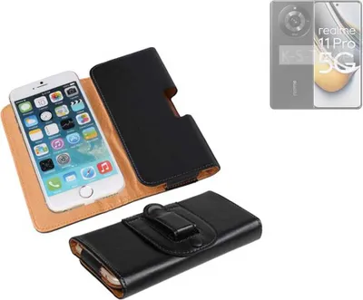 Produktbild von K-S-Trade Schützhülle Handyhülle kompatibel mit Realme 11 Pro Holster Gürtel Tasche Schutzhülle Handy-Tasche Smartphone Case Seitentasche schwarz
