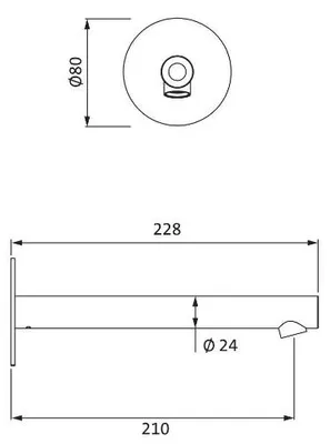 Obrázek produktu pro Herzbach, sifonová výpusť, průměr 210 mm, kulatá, rovná, chromovaná