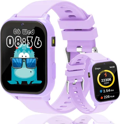 Produktbild von Smartwatch Kinder mit Schrittzähler Uhr, 1,83" HD Kinder Smartwatch mit Schlafmonitor, 18 Spiele, Wecker, Taschenlampe, IP68 Wasserdicht, Fitness Tracker Geschenk für Mädchen und Jungen