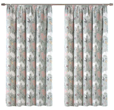 Produktbild von Heimtexland Kinder Deko Vorhang 2er Set Verdunkelungsgardinen Kinderzimmer Thermo-Gardine Sonnenschutz Kälteisolierend verdunkelnd Typ922 Dschungel Bandschal HxB 175x135 cm