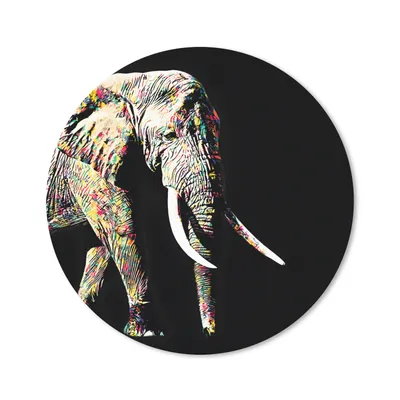 Produktbild von MuchoWow® Mauspad Mousepad Elefant - Tiere - Farben 30x30 cm - Mousepads - Maus Mat - Pad - Mausunterlage - Tischunterlage - Schreibtischmatten