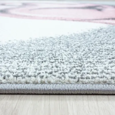 Produktbild von Villa Möbel Bamique Kinderzimmerteppich, Kinderteppich, Frisee, Rehkitz Design, Farbe:Pink, Grösse:120 cm Rund
