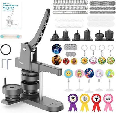 Imagen del producto de Máquina para botones Silecomplaza, disponible en varios tamaños: 3,5 + 3,2 + 5,7 cm