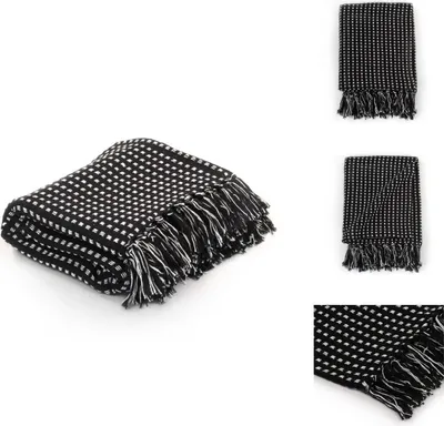 Obrázek produktu pro vidaXL Bavlněný přehoz kostkovaný 125x150 cm černý - Deky