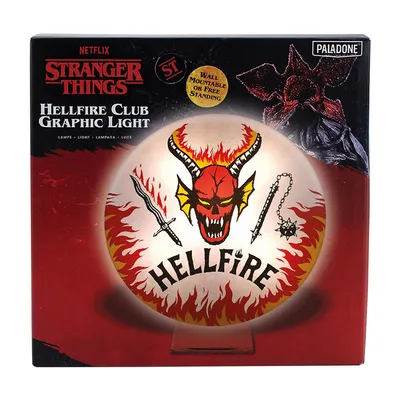 Obrázek produktu pro Lampa s logem Hellfire Club ze Stranger Things, 20 cm