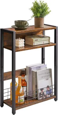 Immagine prodotto di Tavolino stretto con ripiano - multifunzionale - 1 pezzo - marrone - legno