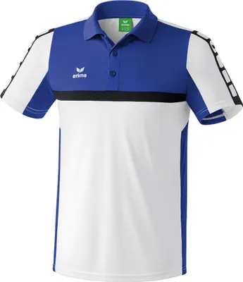 Image de Erima CLASSIC 5-CUBES Polo enfants blanc/indigo bleu/noir 140