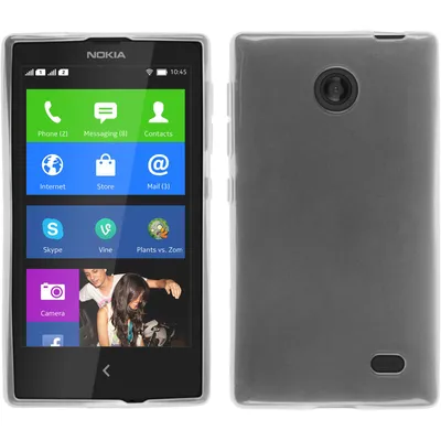 Produktbild von PhoneNatic Case kompatibel mit Nokia X / X+ - weiß Silikon Hülle transparent + 2 Schutzfolien