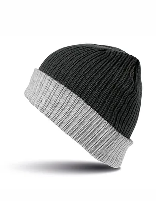 Immagine prodotto di Result Winter Essentials RC378X | Cappello invernale in maglia a doppio strato - Colore: Nero/Grigio - Taglia: Unica