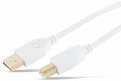 Zdjęcie produktu dla 1m kabel Uni USB 2.0 do szybkich drukarek kabel do skanerów wtyczka A/B białe pozłacane złącza