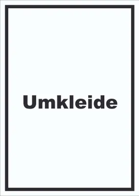 Produktbild von Umkleide Schild mit Text Ankleide Kabine hochkant A6 Rückseite selbstklebend