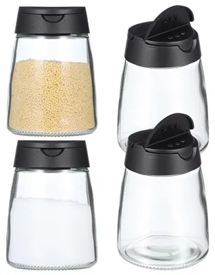 Image de Ensemble de 4 pots à épices - Doseurs à sel et poivre en verre - Capacité de 150 ml