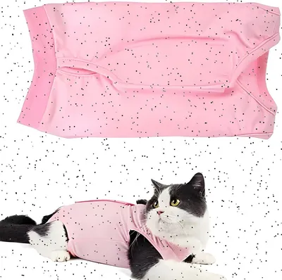 Produktbild von PolkaHome® Katzen-Erholungsweste – Alternative zum Halskragen, Größe M, Rosa, für Bauchwunden