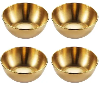 Imagen del producto de 4 unidades de recipientes redondos de acero inoxidable para salsas y aperitivos