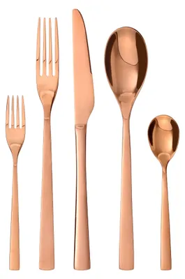 Produktbild von GRÄWE Besteck-Set Porto, 10-teilig, 2 Personen, Edelstahl, kupfer