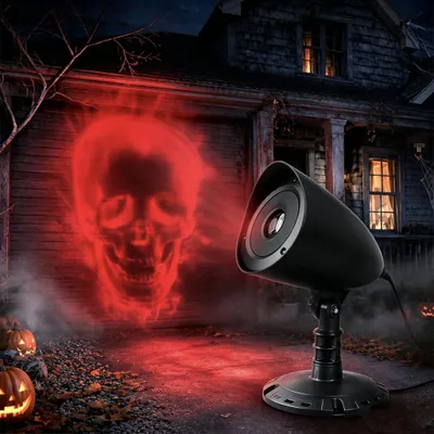 3D-Halloween-Projektor, wasserdicht, LED, 5 m Kabel, 360° verstellbar