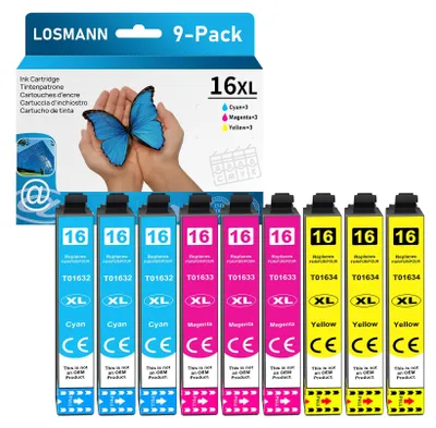 Image de LOSMANN Cartouches d'encre 16XL pour imprimantes, compatibles avec Epson 16 X