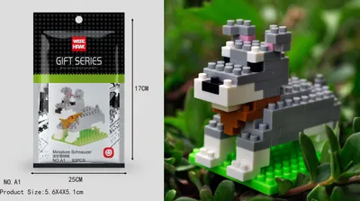 Obrázok produktu pre Stavebnicové figúrky trpasličieho šnauzera, model LNO Micro-Bricks