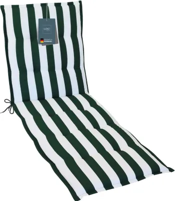 Produktbild von LILENO HOME Sonnenliege Auflage als [1er Set - Rollliege] in Blockstreifen Grün - Gartenliegen Auflage perfekt für Strandliege - Polster Auflage für Gartenliege (188x60x5cm)