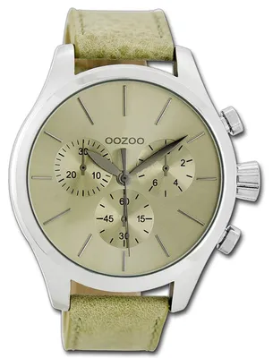 Imagen del producto de Reloj de hombre Oozoo, correa de cuero beige, movimiento de cuarzo, esfera analógica, modelo D3UOC7060A