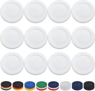 Zdjęcie produktu dla Zestaw talerzy plastikowych 12 sztuk 25 cm płaskich, zastawa stołowa wielokrotnego użytku na piknik i kemping