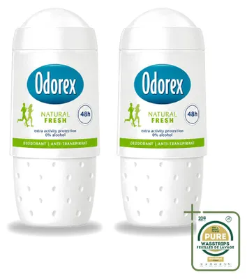 Produktbild von 2 x Odorex Deodorant Roller Natural Fresh - 50 ml - Vorratspackung - 2 Stücke