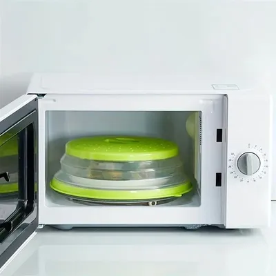 Produktbild von 2 Stück Faltbarer Mikrowellenhaube Ø26,5 cm–Mikrowellenabdeckung mit Aufhängung
