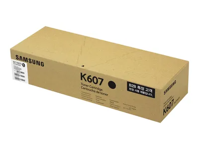 A cardboard box for a Samsung toner cartridge, shown on a white background.
