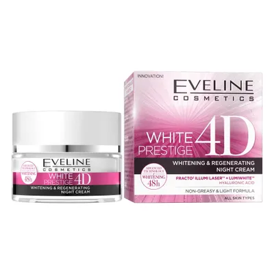 Produktbild von Eveline Cosmetics White Prestige 4D Wybielający i regenerujący krem na noc, 50ml