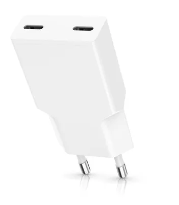 Immagine prodotto di Caricabatterie USB-C CSL da 30W, alimentatore a 2 porte con Power Delivery 3.0, Quick Charge 3.0, PPS, funzione di ricarica rapida, per iPhone, iPad, MacBook Air, Samsung Galaxy, colore bianco