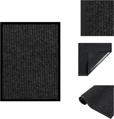 Productafbeelding van vidaXL Voetmat, antraciet, gestreept, 40x60 cm - Voermatten