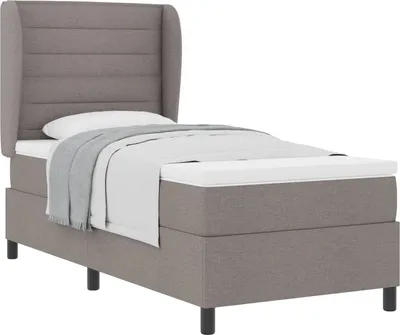 Produktbild von vidaXL Boxspringbett mit Kopfteil Taupe 90 x 190 cm Stoff