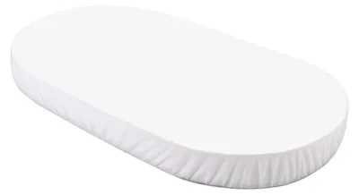 Produktbild von Waldin Spannbettlaken wasserdicht Babybett Oval 7in1, 124x73 cm, Weiß