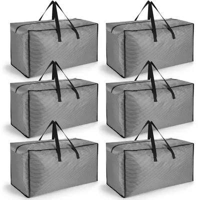 Image de 6 sacs de rangement de grande capacité (120 litres) avec couvercle, idéaux pour les déménagements