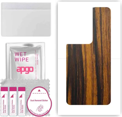 Produktbild von apgo Rückseite Schutzfolie, Skin, kompatibel mit Oppo Reno8 Pro+, Hinten Displayschutzfolie aus Vinylfolie, kratzfest, einfache Montage - Tigerwood