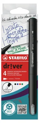Produktbild von STABILO Premium-Fineliner - dr!ver - 4er Pack - grün, rot, blau, schwarz