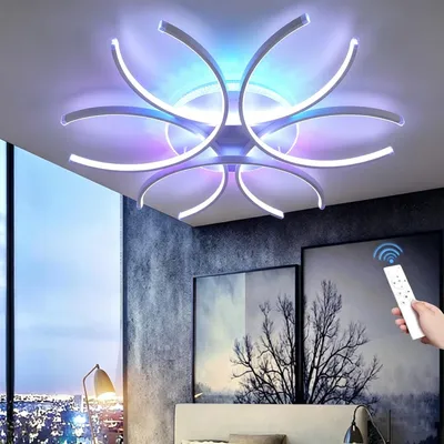 Produktbild von 60W C-form LED Deckenleuchte mit RGB Backlamp, Dimmbare mit Fernbedienung, 78cm Modern Deckenlampe für Wohnzimmer Schlafzimmer
