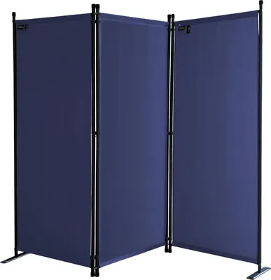Produktbild von Paravent 3 Teilig 170 x 165 cm Blau - Garten & Balkon Sichtschutz Stellwand Innen & Außen - Raumteiler Trennwand Faltbar Blickdicht & Wetterfest