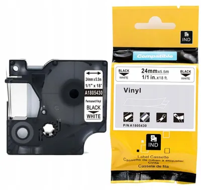 Produktbild von PTMB 1805430 Vinyl-Schriftband 24mm Weiß für DYMO Rhino