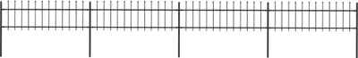 Obrázok produktu pre Záhradný plot s vrchnou časťou z ocele 714,5x60 cm čierny