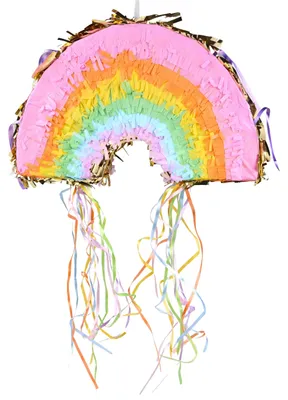 Regenbogen-Piñata, bunt, 30x8 cm, zum Befüllen und Zerschlagen