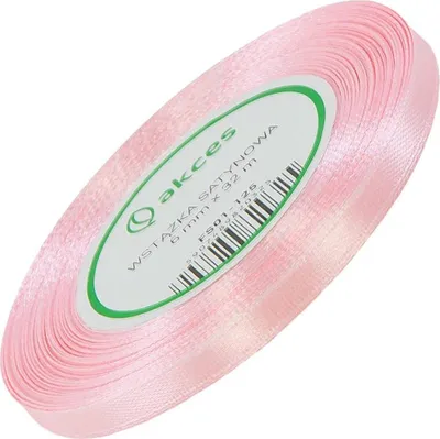 Zdjęcie produktu dla Wstążka satynowa pudrowa różowa 6mm - 32mb