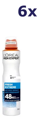 Productafbeelding van 6x L'Oréal Men Expert APD Spray 250ml Fresh Extreme Deodorant