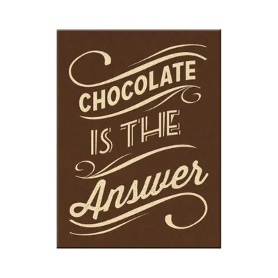 Zdjęcie produktu dla Nostalgic-Art - Magnes 6 x 8 cm - Word Up - Chocolate is the Answer