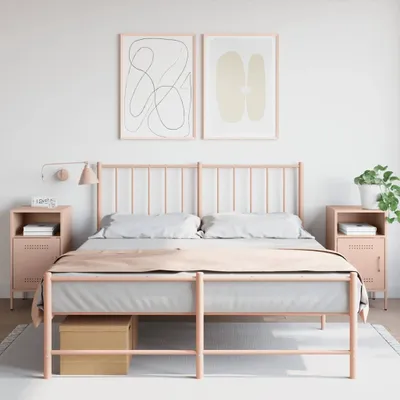 Produktbild von vidaXL Nachttische 2 Stk. Rosa 36x39x68 cm Stahl